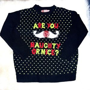 🎄|•MERRY CHRISTMAS| 'Are You Naughty Or Nice?' Fun ‘Ugly’ Holiday Sweater
